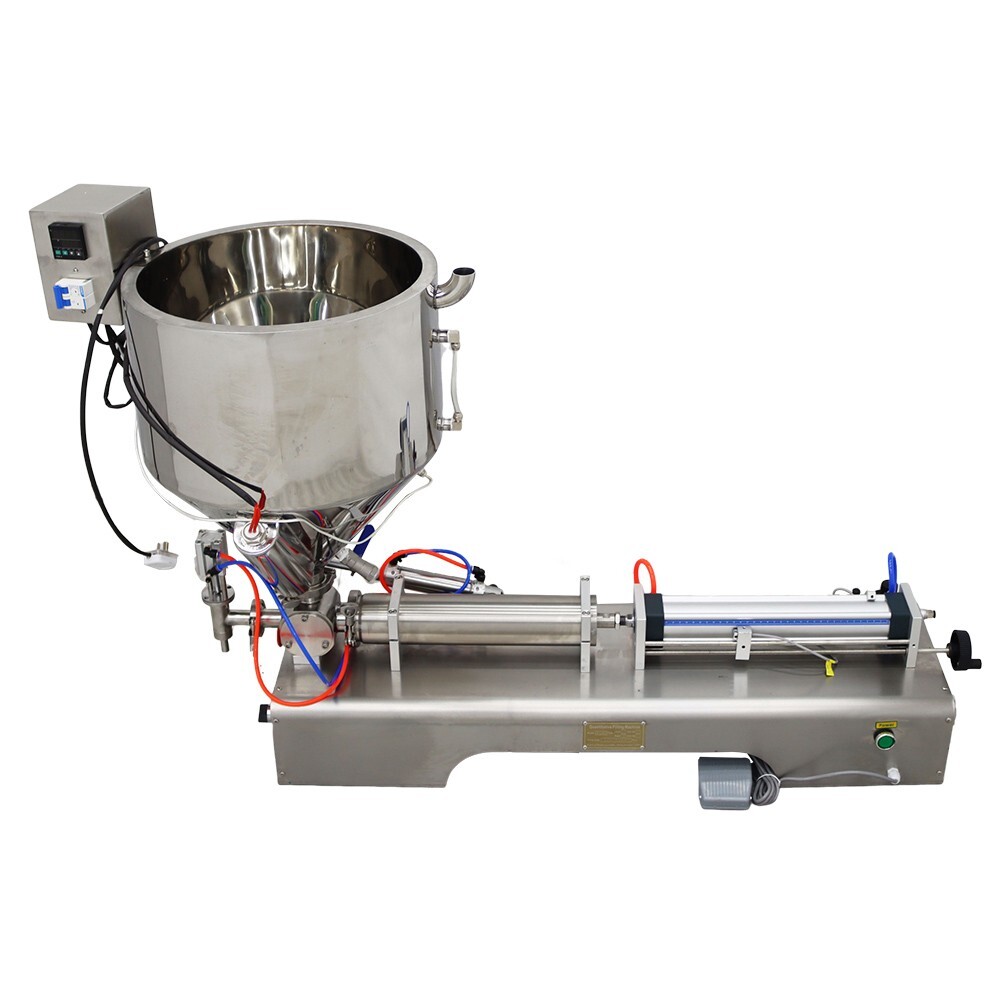 100-1000ml Pneumatic Paste Liquid Heating Filling Machine 1 Nozzle Piston Filler