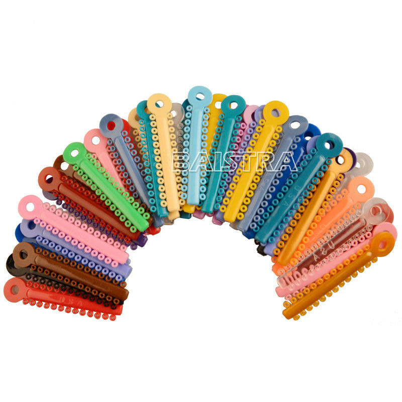 1014Pcs AZDENT Dental Orthodontic Elastic Ligature Ties Clear/Mix colors
