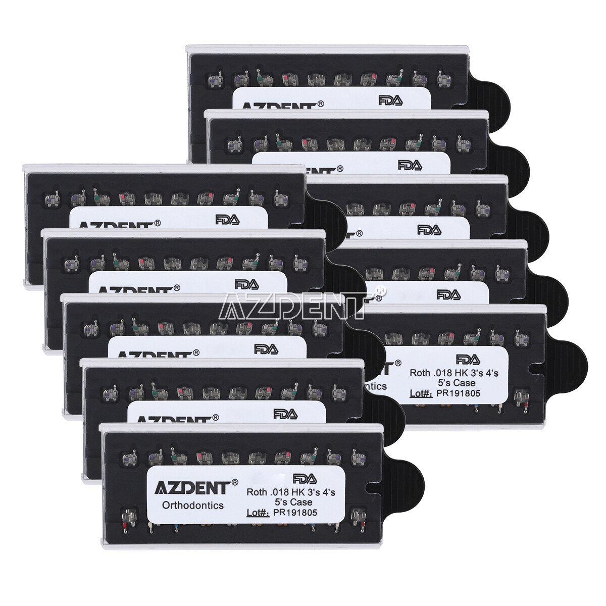 1-50X AZDENT Dental Ortho Monoblock Brackets Braces Mini Roth .018 3-4-5 Hooks