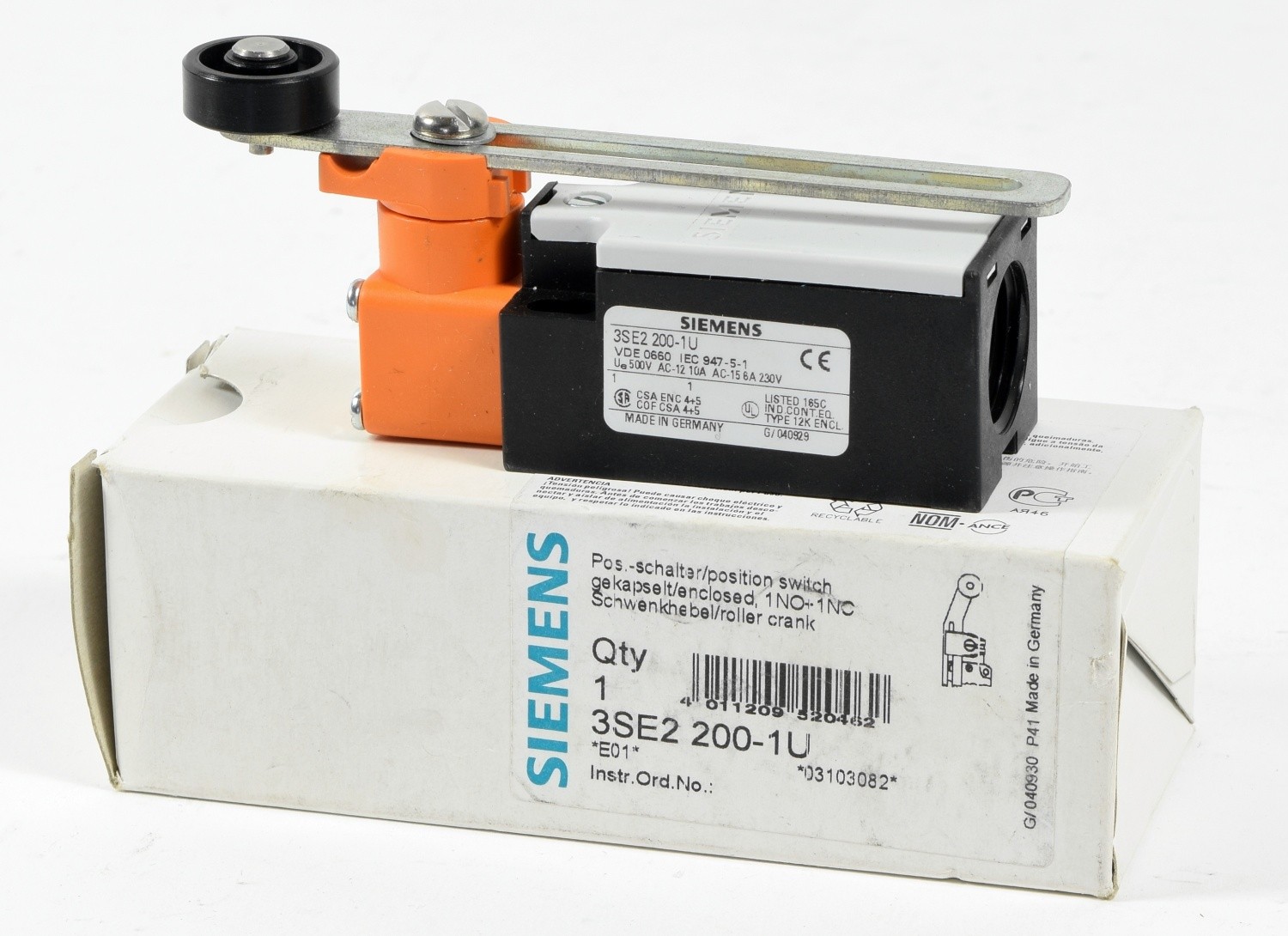 Siemens Safety Position Switch, 3SE2 200-1U, 3SE2200-1U