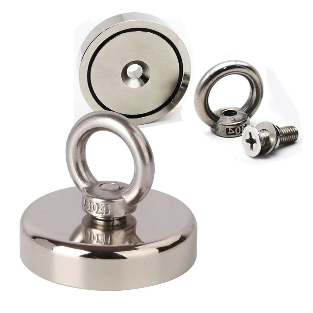 Neodymium Fishing 400LBS Magnet Pulling Force Super Strong Round Rare Earth