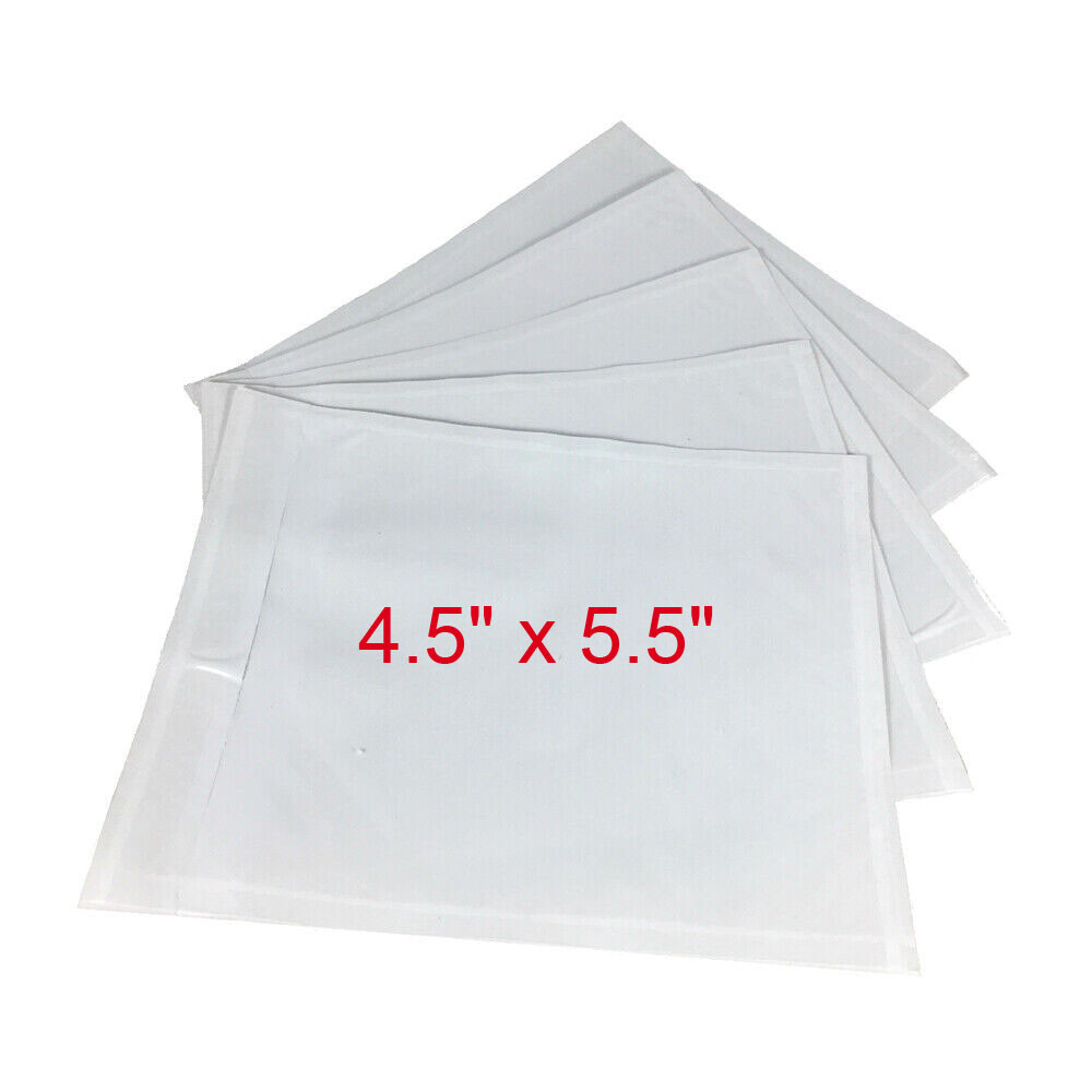 100-1000 4.5″ x 5.5″ Clear Packing List Enclosed Envelopes Pouch Self Adhesive