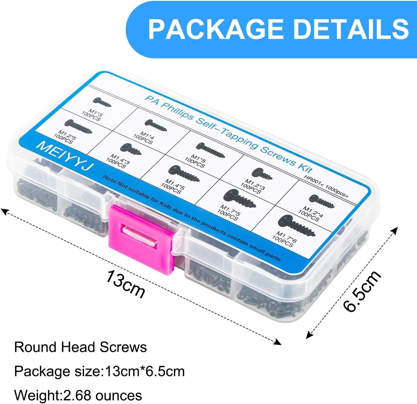 Essential 1000-Piece Phillips Micro Screws Assortment – Perfect for DIY Projects