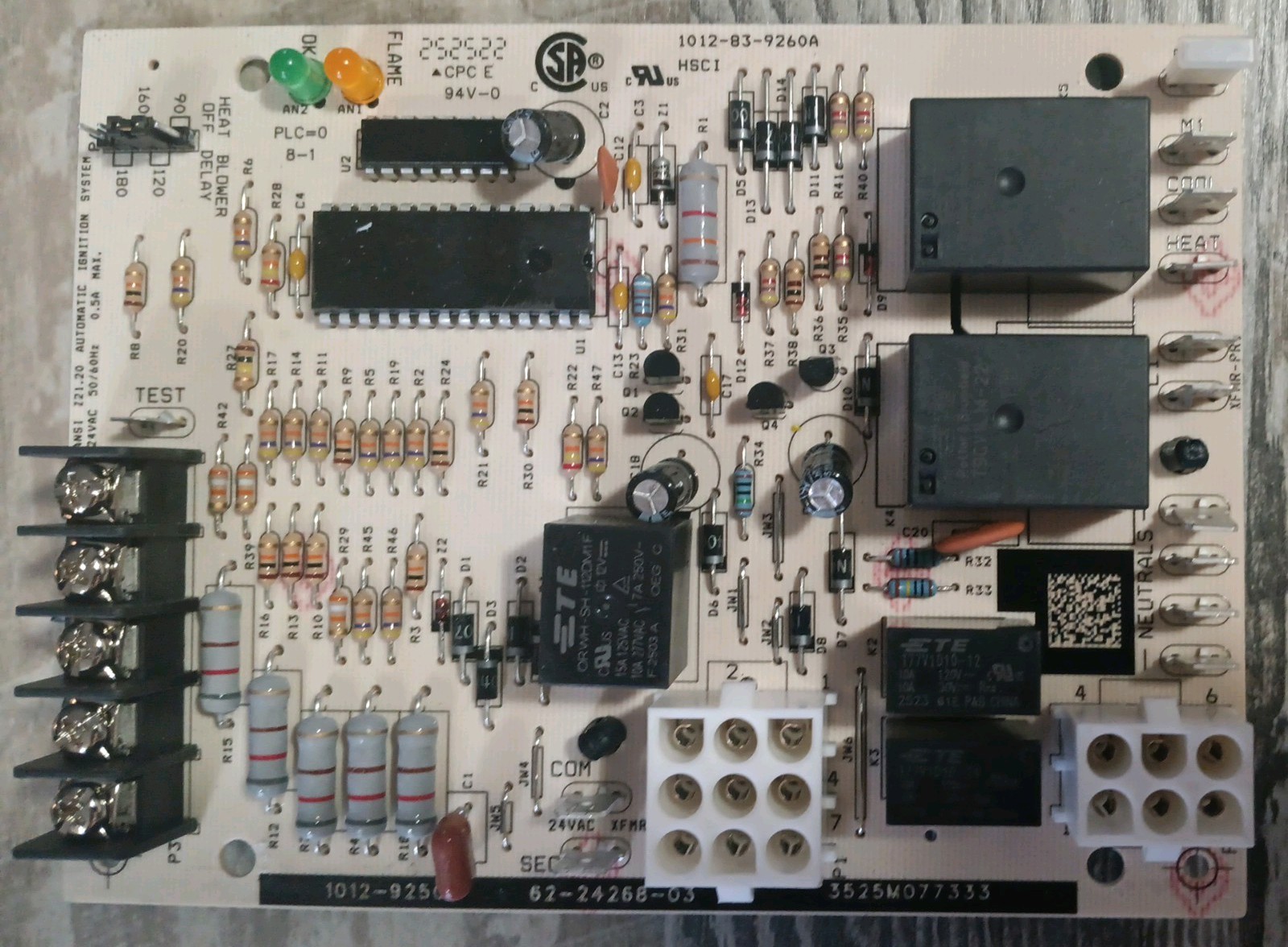 Rheem Ruud 1012-925C Furnace Control Circuit Board 62-24268-03