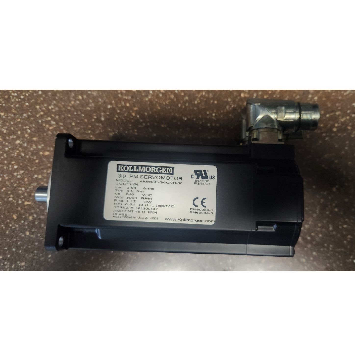 Kollmorgen AKM43E-GCCNC-00 3-Phase PM Servo Motor 1.40kW 325V IP54
