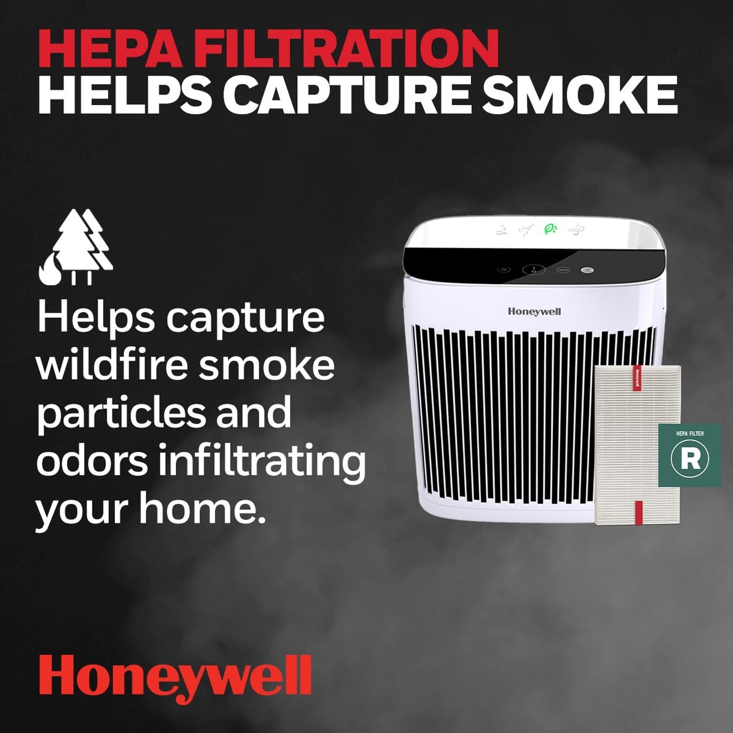 Honeywell HEPA Air Purifier for Home, 938 Ft² Rooms in 1 hour, Turbo Clean,