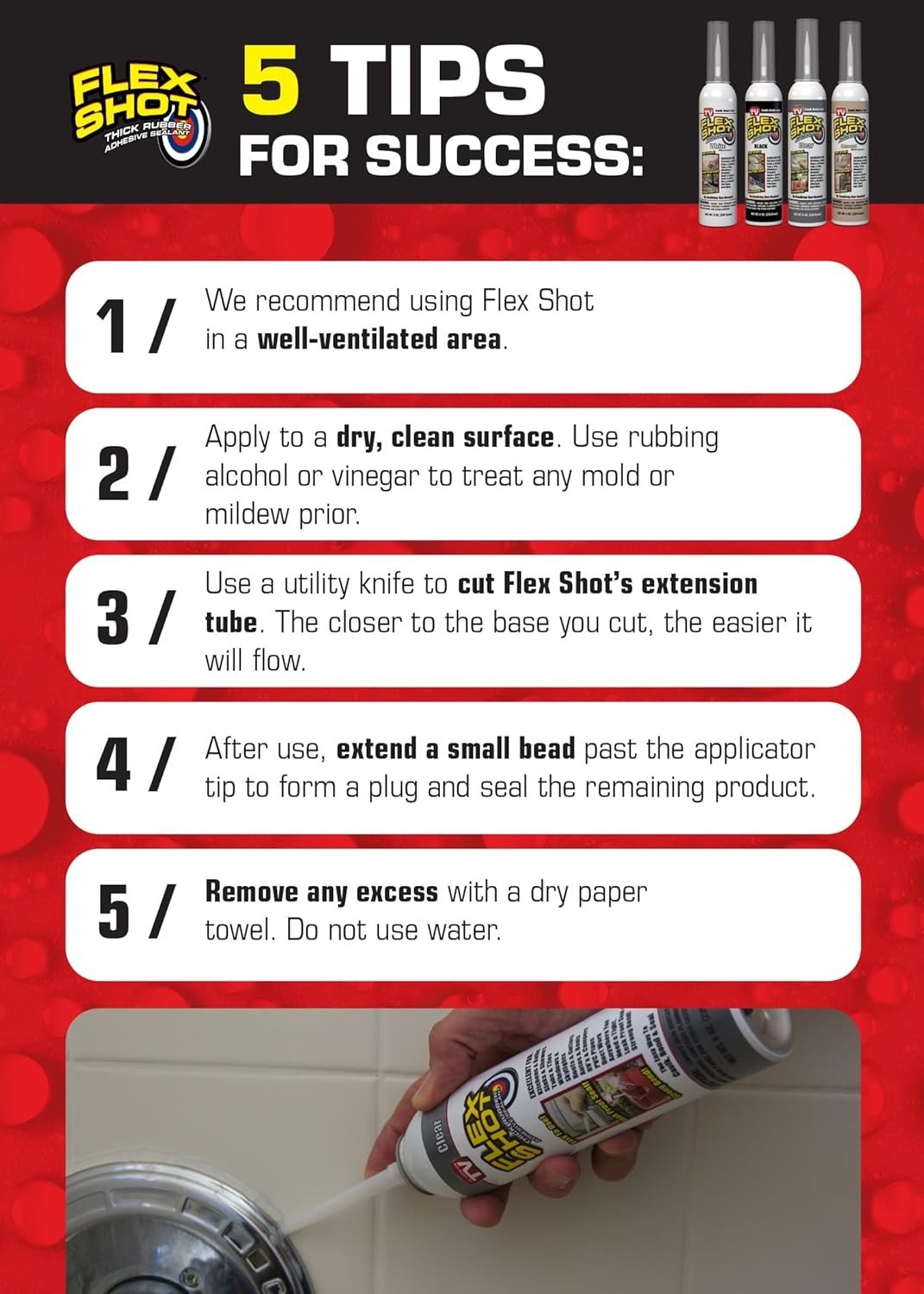 Flexible Adhesive Sealant, 8oz Waterproof Caulk for Indoor and Outdoor Use