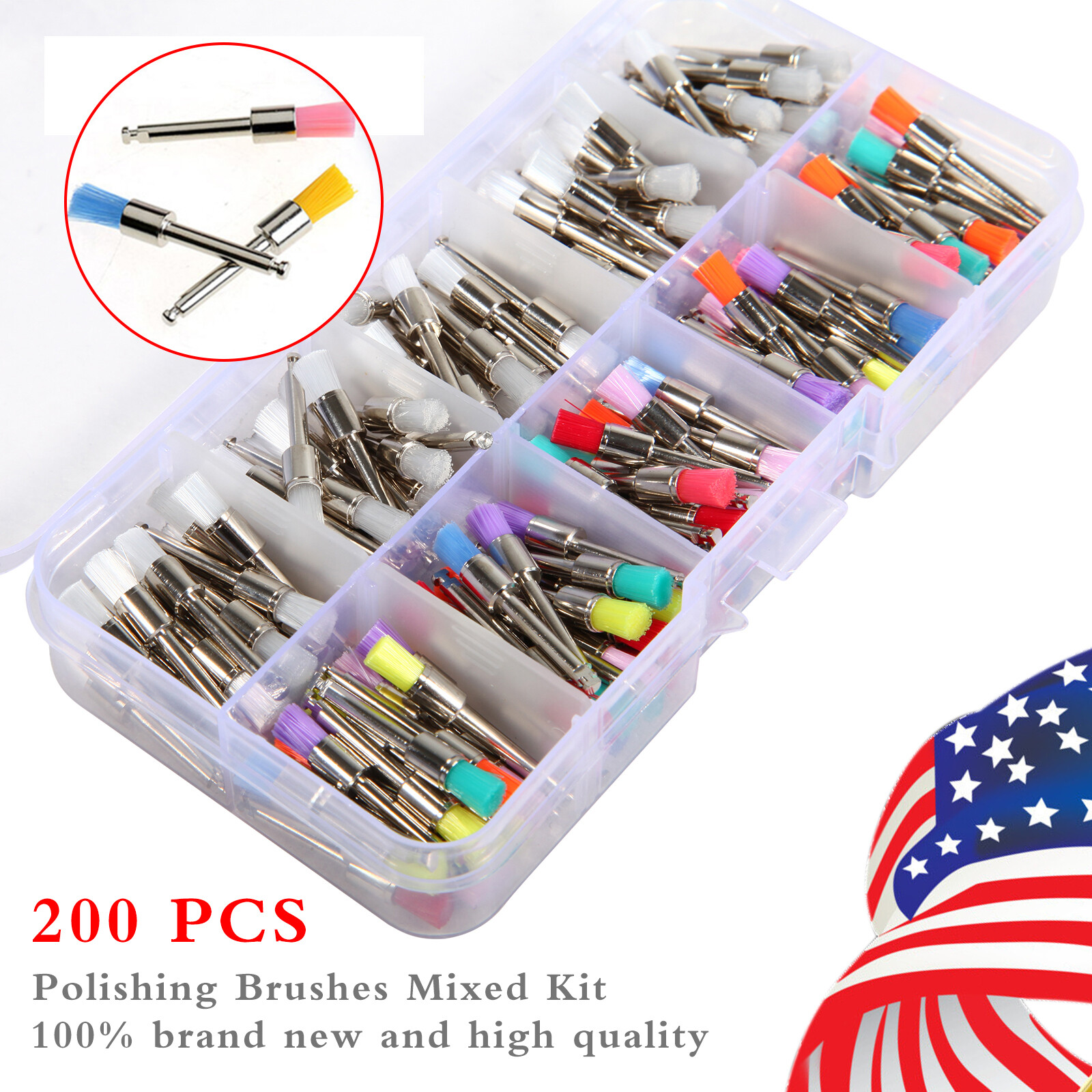 1000pcs Dental Rubber Prophy Tooth Teeth Polish Polishing Cups Latch Type Brush