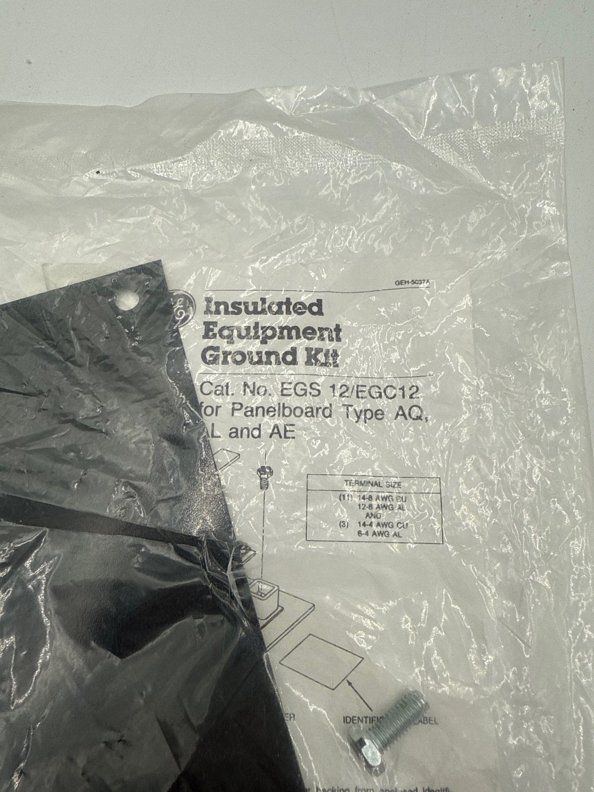 GE EGS 12/EGC12 Insulated Ground For Panelboard Type AQ AL and AE