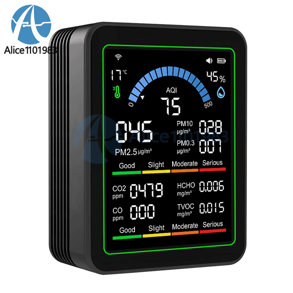 10in1 18in1 Air Quality Detector PM2.5 10 PM HCHO TVOC CO2 Formaldehyde Monitor