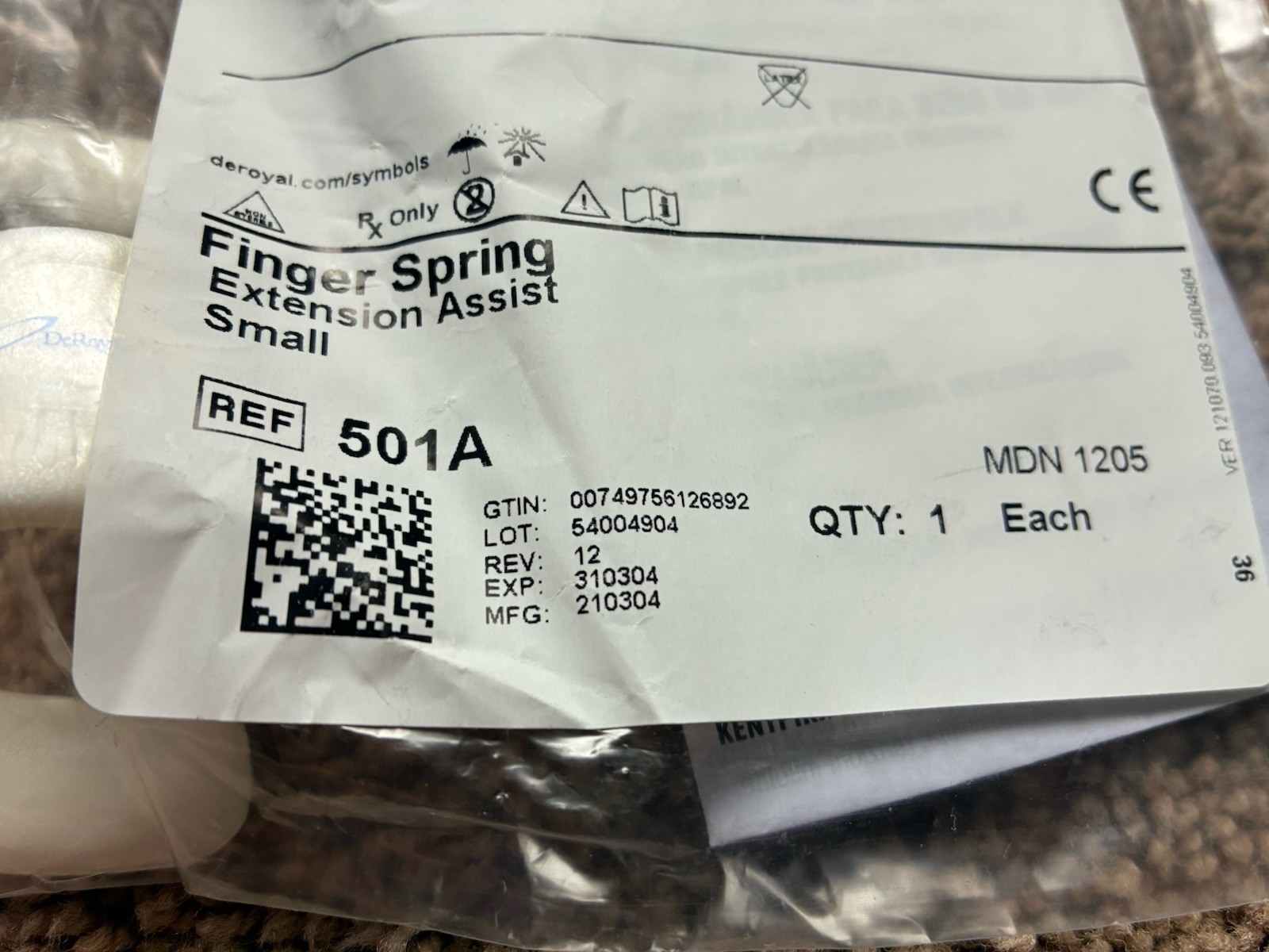 DeRoyal 501AA Extra Small Finger Spring (Brand New)