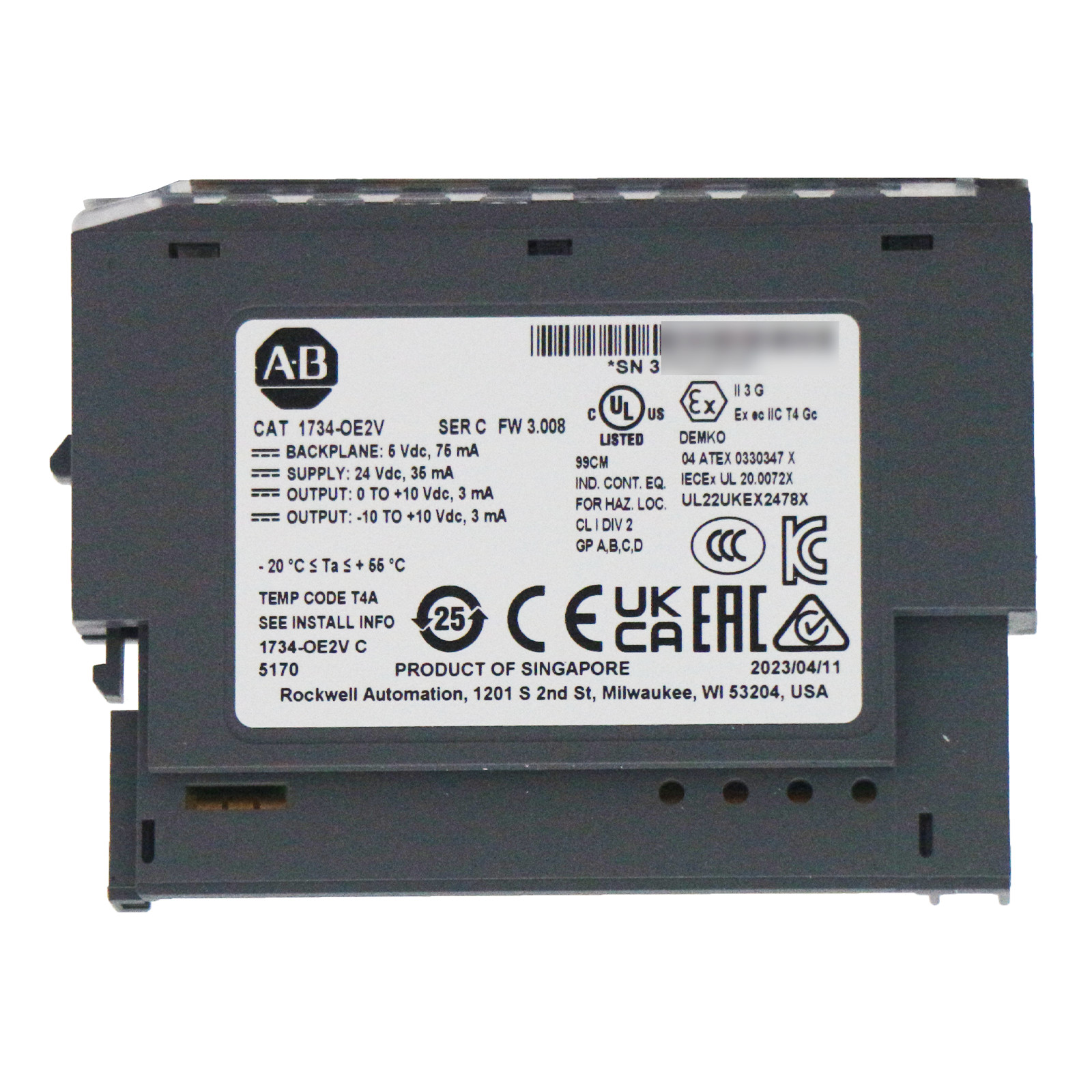 NEW Sealed Allen-Bradley 1734-OE2V / C POINT I/O 2 Point Analog Output Module