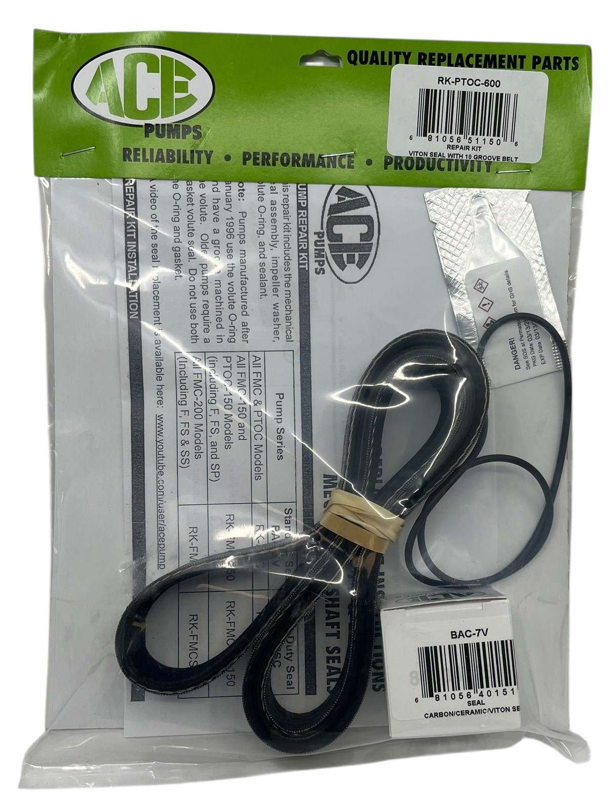 Ace Pumps Repair Kit for Belt Driven Centrifugal PTOC-600 Pump – RK-PTOC-600