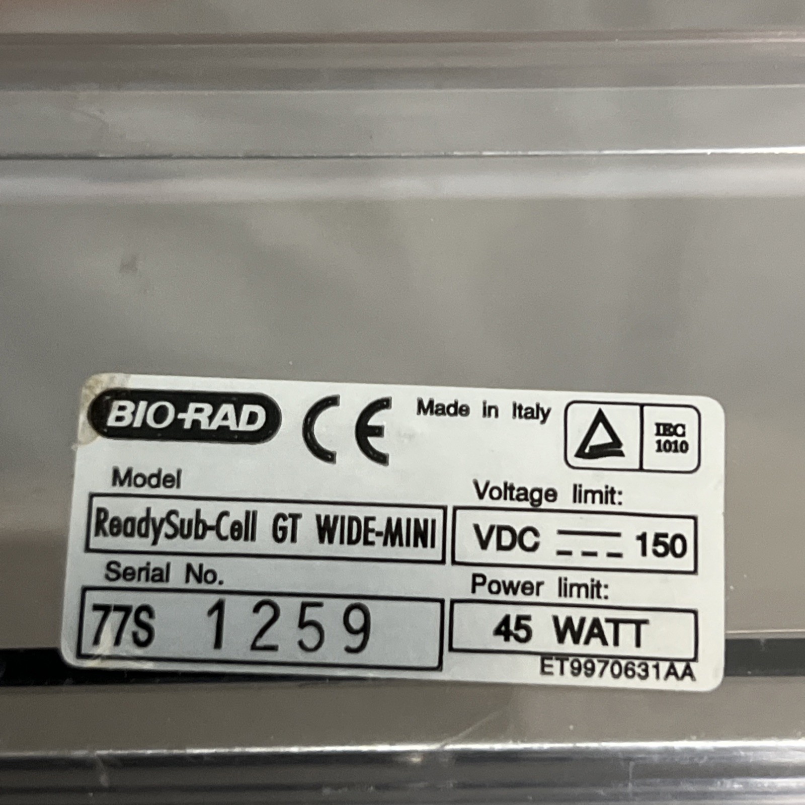 Bio-Rad WIDE Mini Sub Cell GT Basic Horizontal Electrophoresis Systems