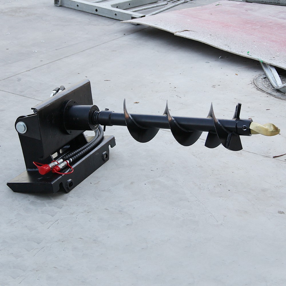 Hydraulic Auger For Mini Skid Steer Loader Attachment Post Hole Drill Free Ship