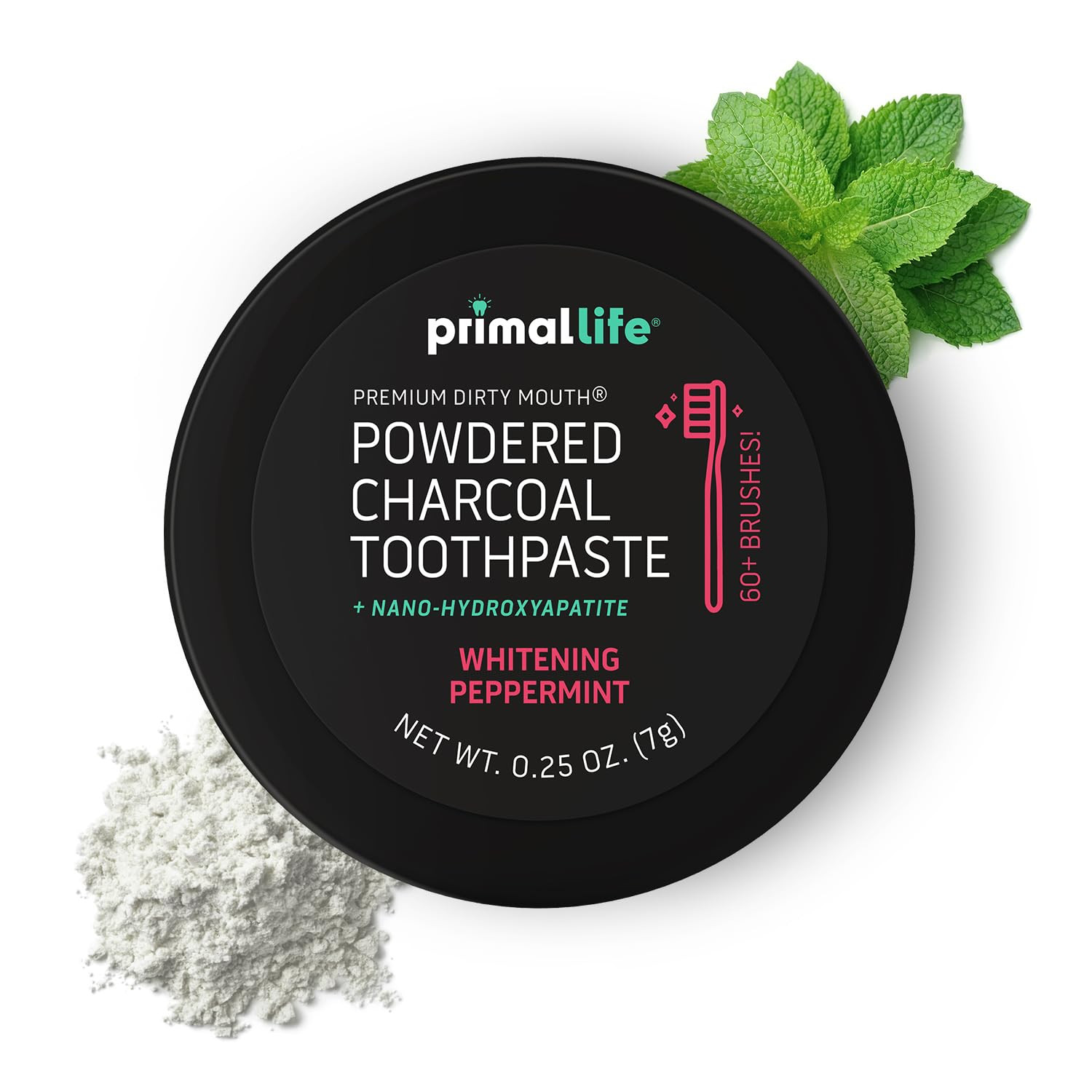 -Dirty Mouth Toothpowder, Activated Charcoal Tooth Cleaning Powder, Essential Oi