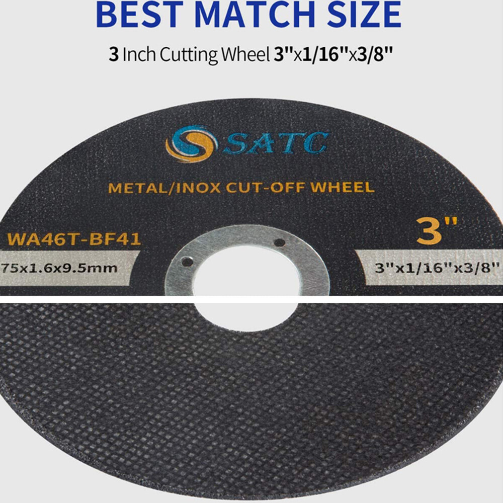 50 Pack 3″x1/16″x3/8″ Cut-off Wheel 3 inch Metal & Stainless Steel Cutting Discs
