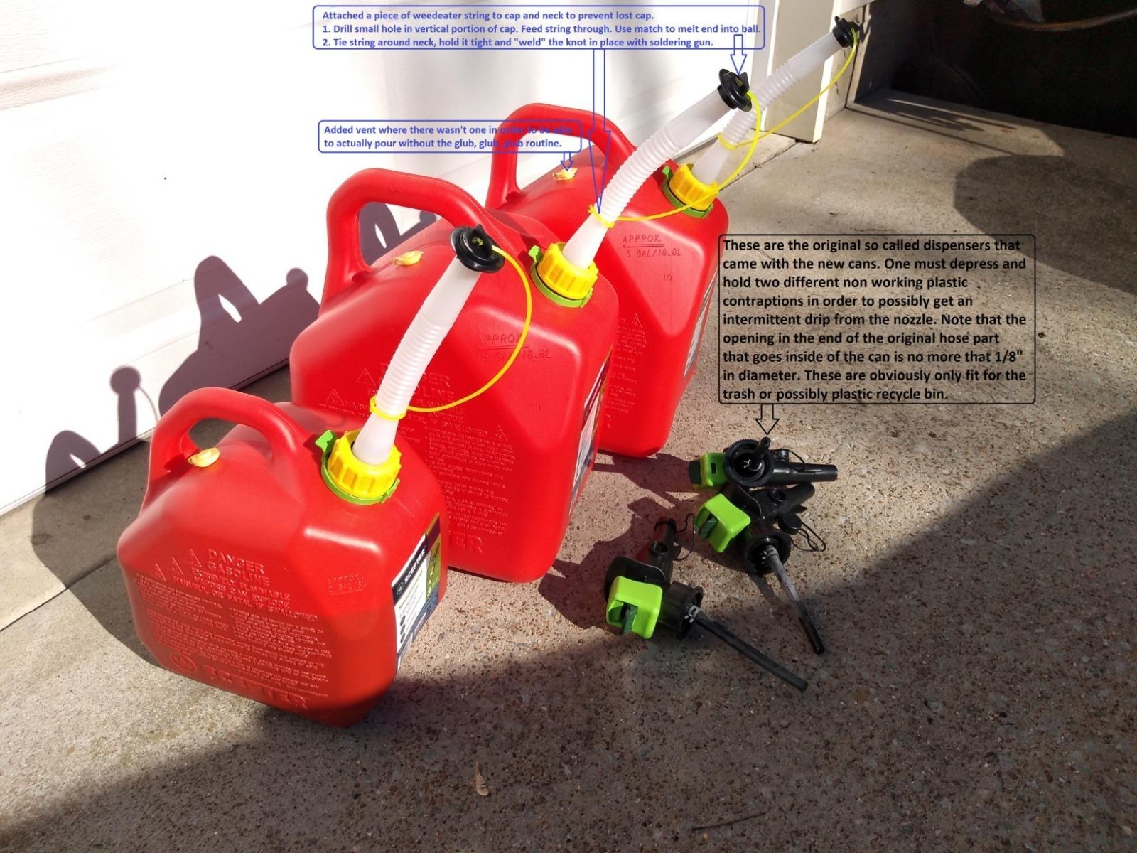KP- 3 SETS EZ Pour Durable Gas Can Spout Replacement -Fits Midwest/Blitz/Scepter