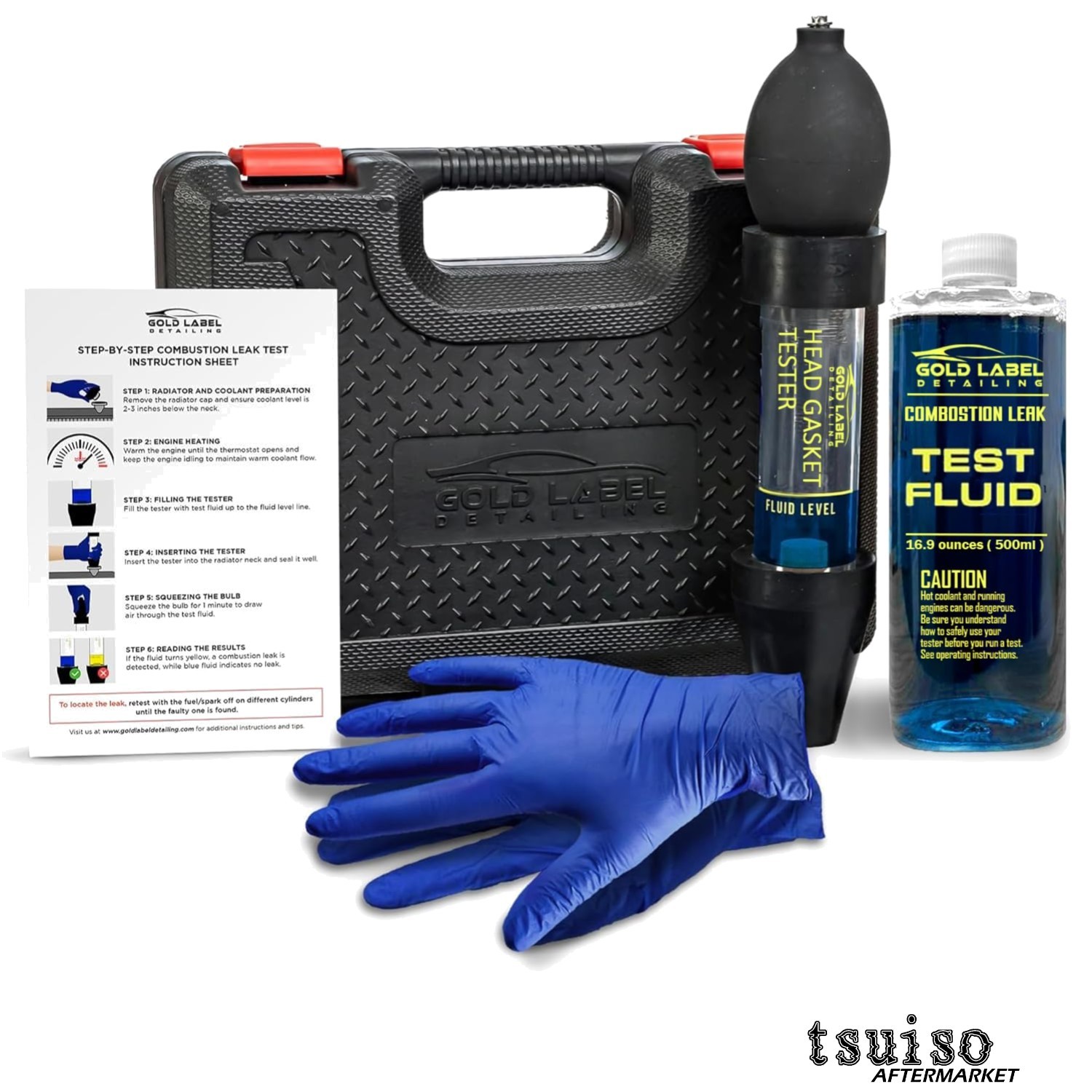 Combustion Leak Detector Kit with 100+ Tests & 18oz Fluid for Engine Diagnostics