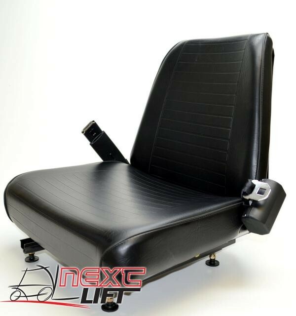 NEW UNIVERSAL VINYL FORKLIFT SEAT WITH BELT FITS CLARK CAT HYSTER YALE TOYOTA