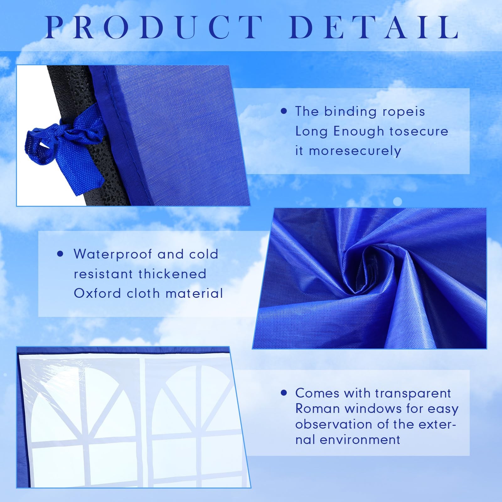 Windyun 4 Pcs Sidewall For 10 X 10 Canopy Frame Sidewall Window Wall Only