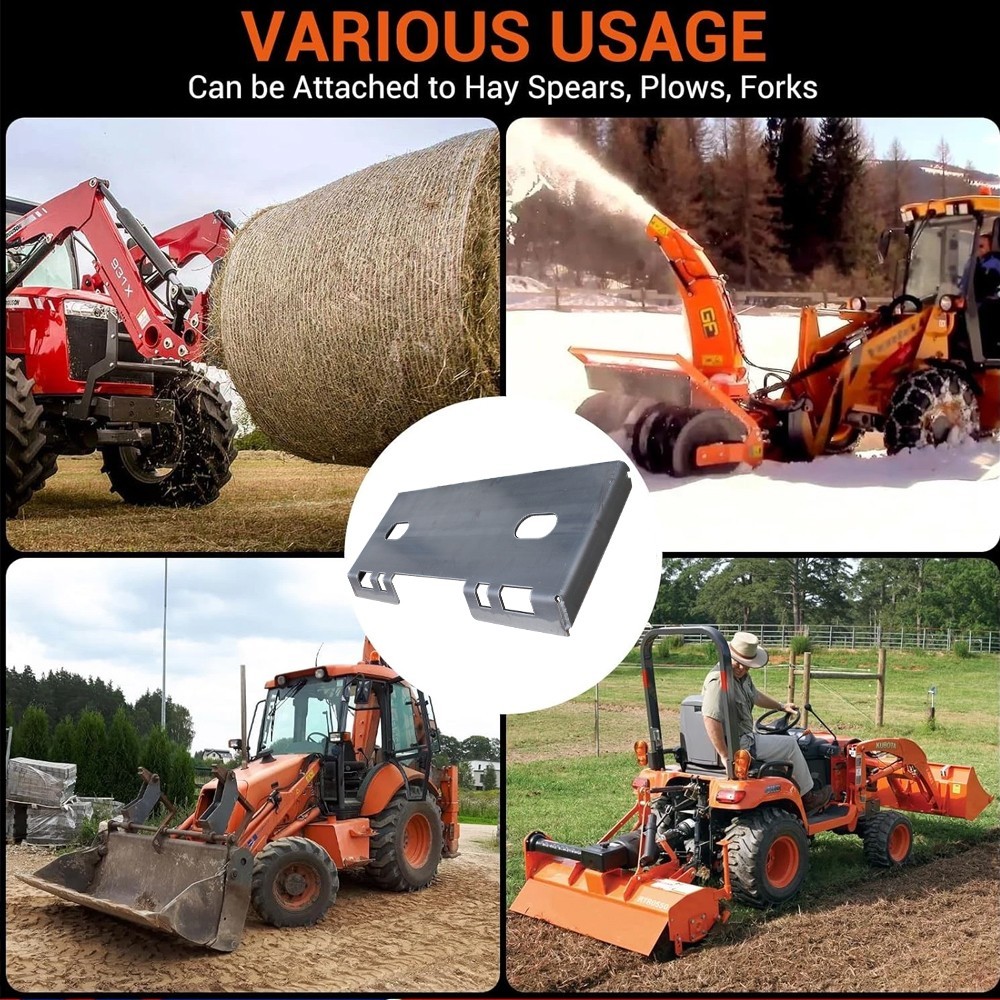 5/16″ Heavy Duty Quick Tach Skid Steer Mount Plate Universal Loader Adapter
