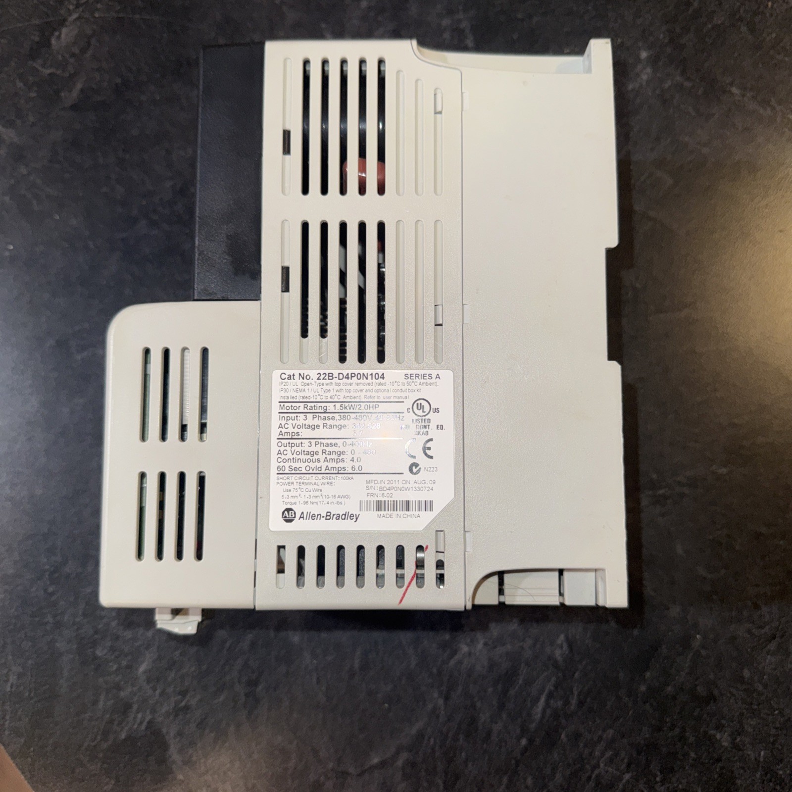 Allen-Bradley PowerFlex 40 AC Drive 22B-D017N104 10HP 3Ph New Open Box