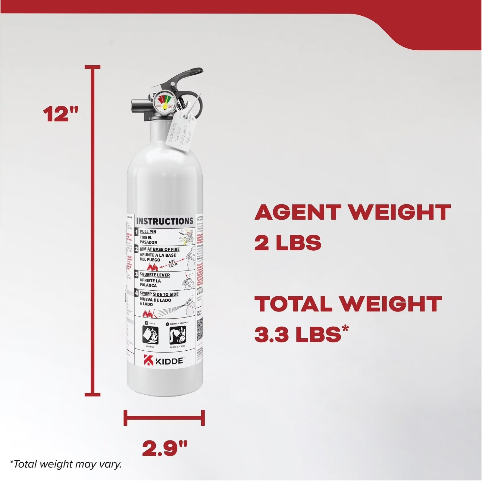Kidde Fire Extinguisher for Vehicles, Cars, Single Use 5BC