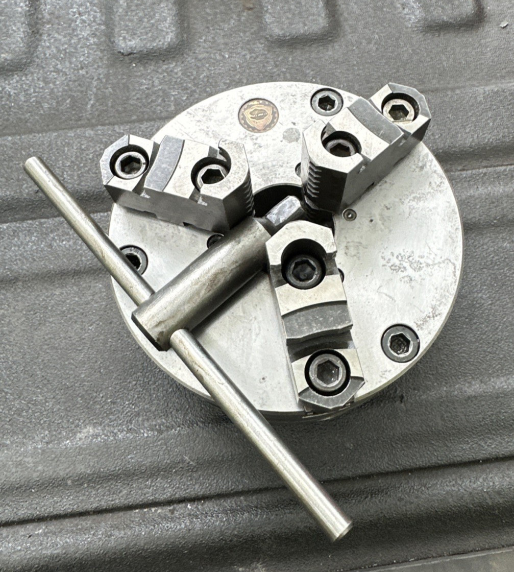 Hardinge Taper 6-1/4″ Bison 3 Jaw (2pc) Metal Lathe Chuck Poland Adjustru