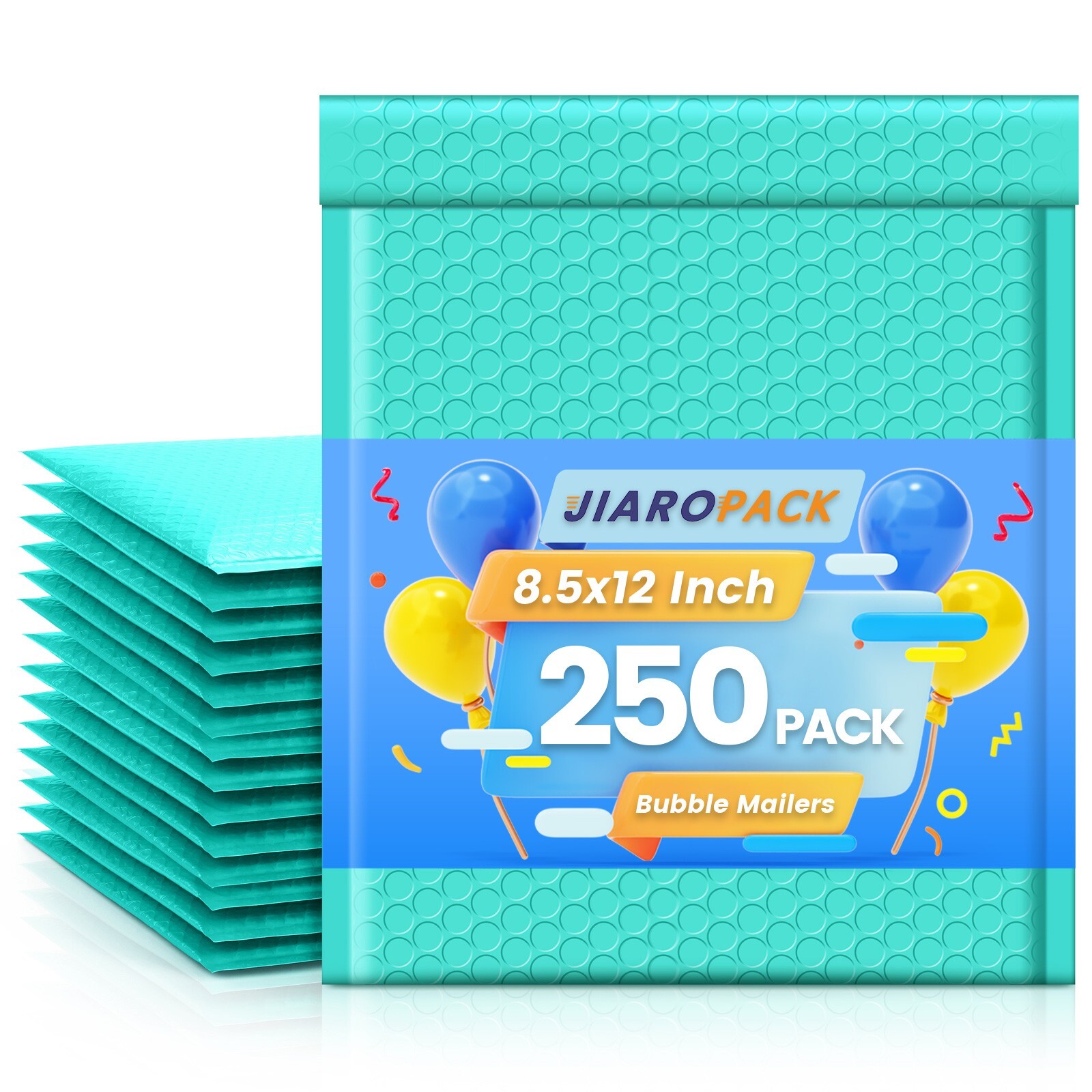 250pcs Poly Bubble Mailers 8.5×12 Padded Envelopes 8.5×11 Mailing Bag Bulk Teal