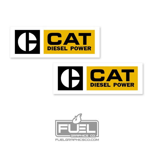 Construction Equipment Diesel Power Premium Vinyl Decal Logo Sticker 2-Pack