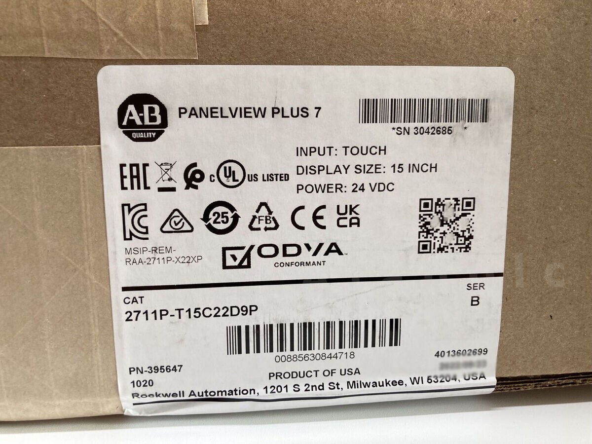 Allen-Bradley 2711P-T15C22D9P PanelView Plus 7 Graphic Terminal 2711P-T15C22D9P