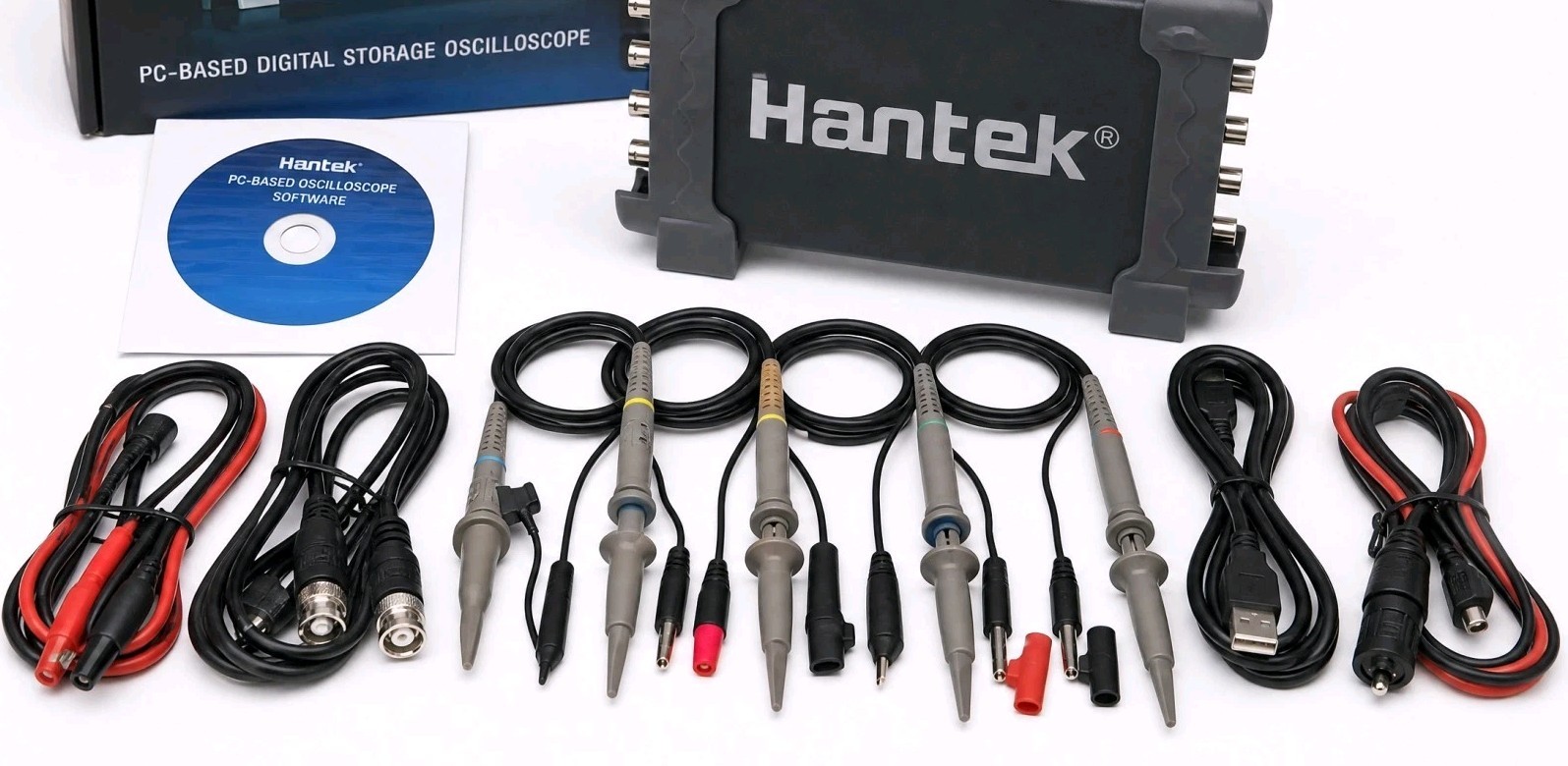 Hantek 6104BD 4-Channel 100MHz PC USB Oscilloscope & Waveform Generator -…