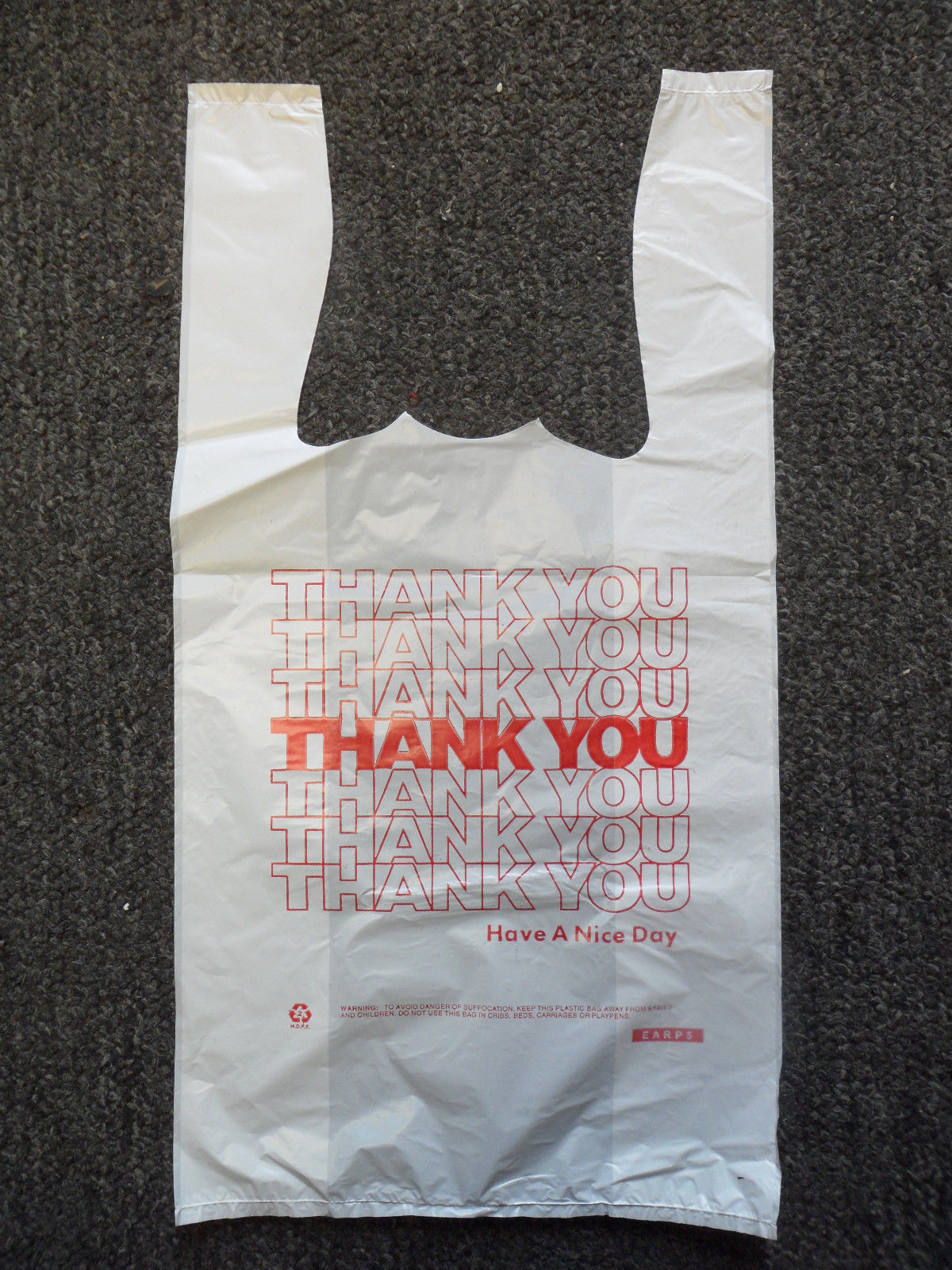 Small T-Shirt Bag Bags White Thank You 8″x4″x16″ 25/50/100/150/200/250/300/400