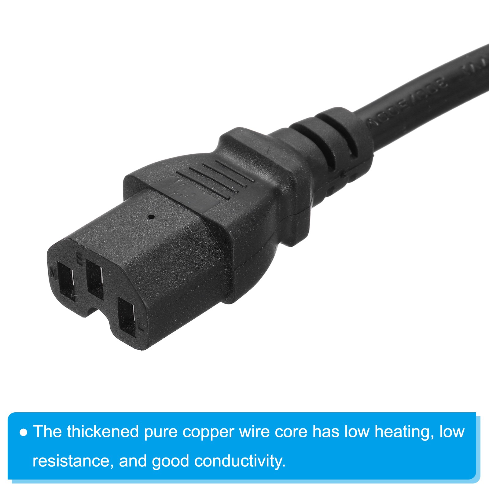 AC Power Cord 3 Prong C14 Male to C15 Female 1.5mm2 5m 16.4Ft 250V 10A