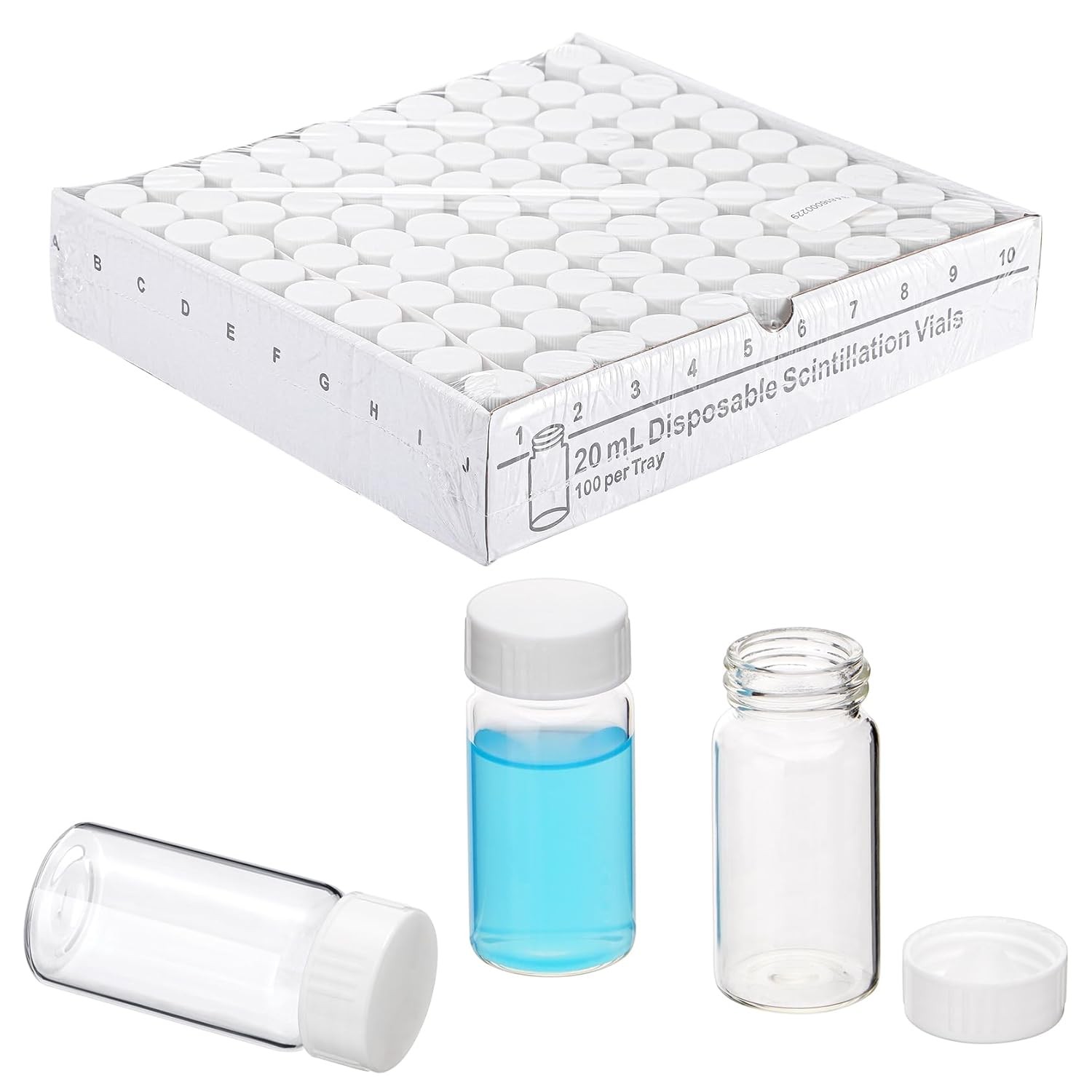 500pcs 20ml Scintillation Vials Borosilicate Glass Sample Vials Counting Vial ﻿