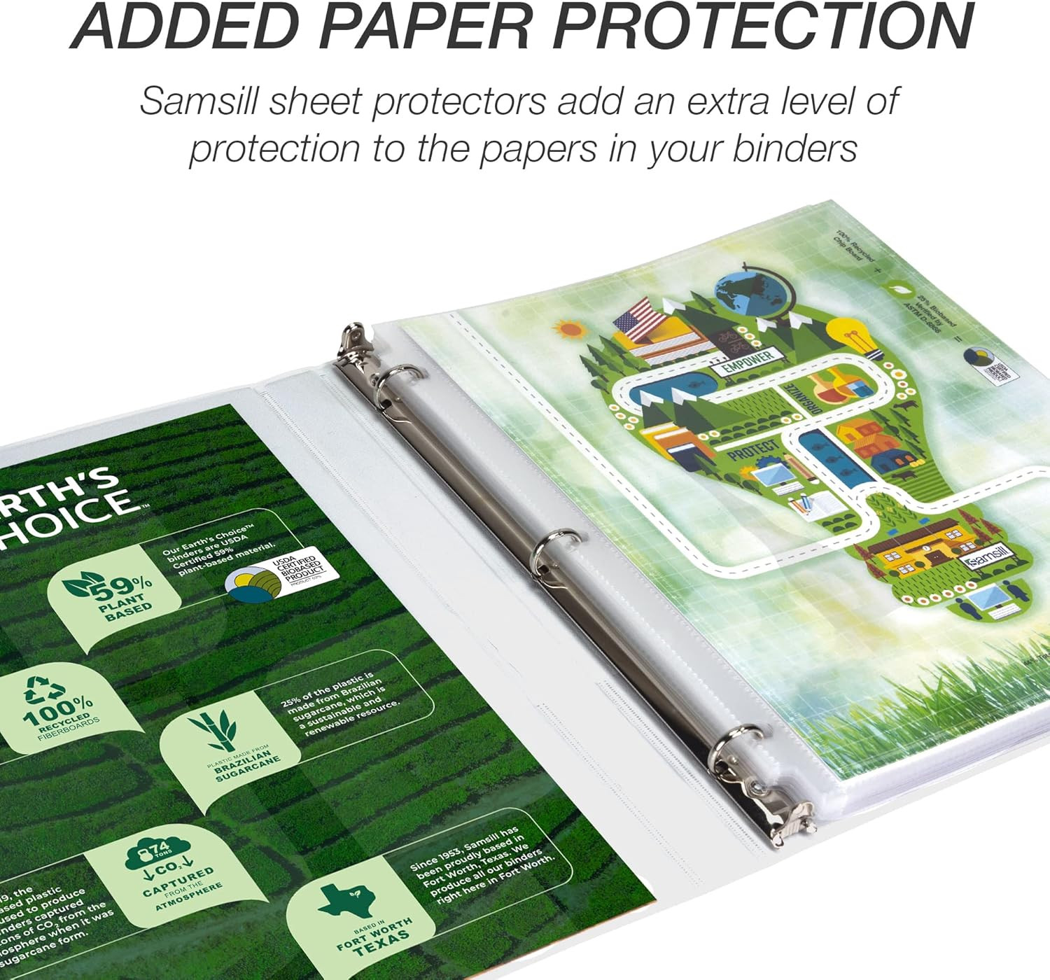 Plant-Based 0.5 Inch Durable round Ring, View Binder, Eco-Friendly, USDA Certifi