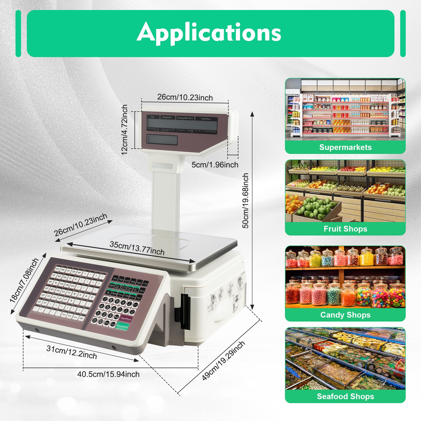 Digital Deli Meat Food Computing Retail Price Scale 66LBs Retail with TD printer