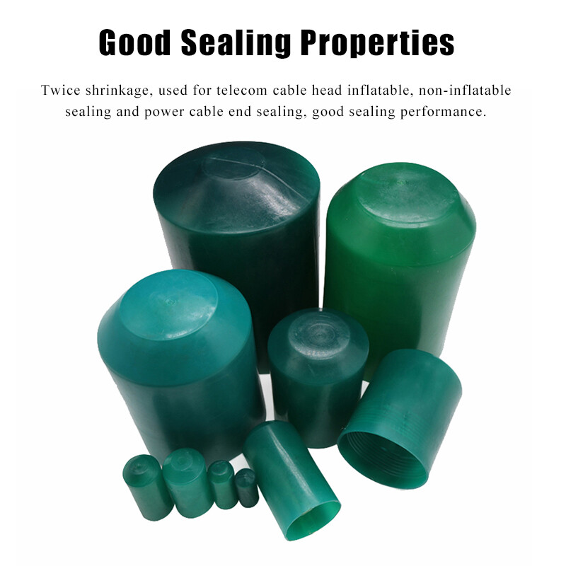 10-90mm Green Heat Shrink End Caps 2:1 Adhesive Glue Lined Cable Insulation Seal