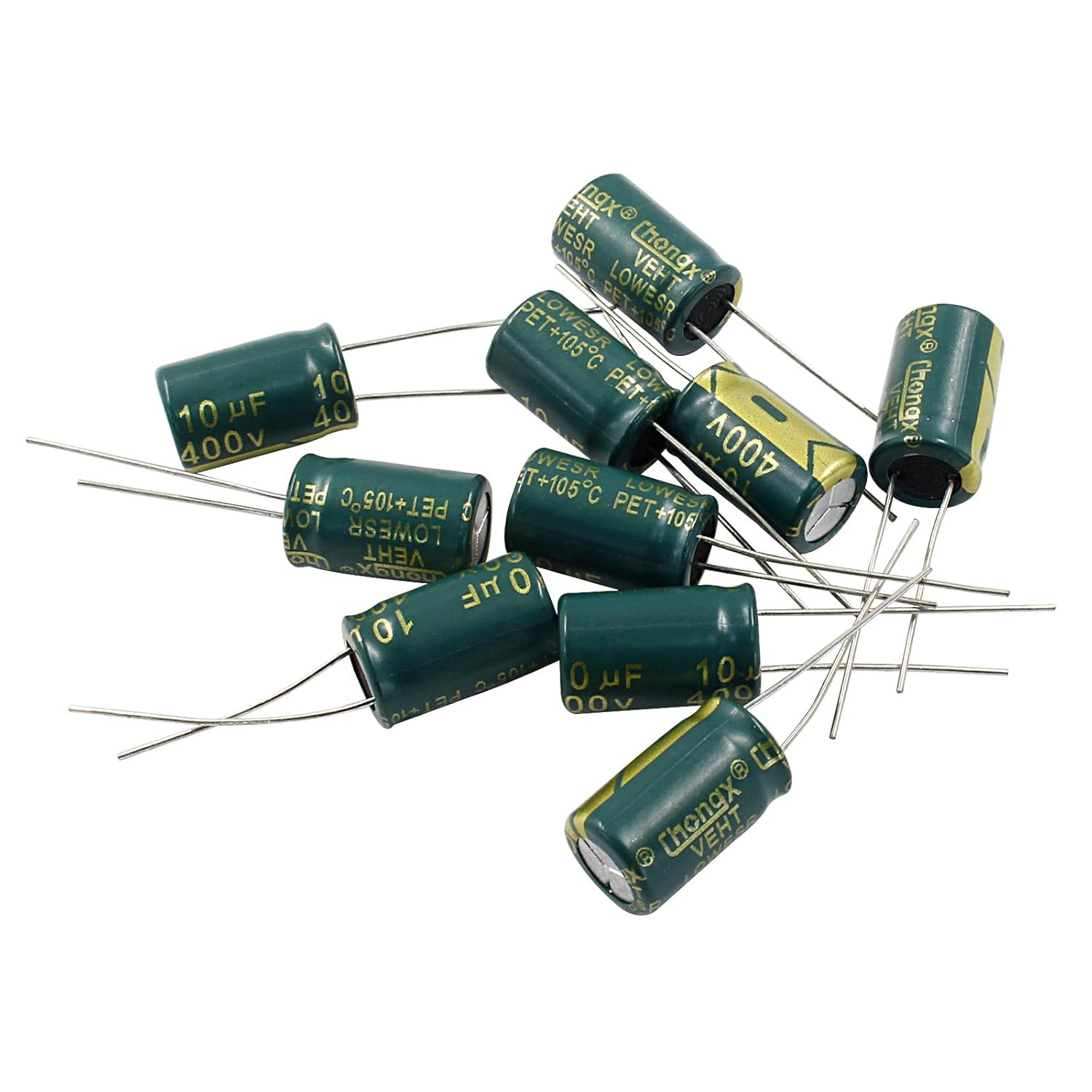 10PCS 400V 10UF Electrolytic Capacitor 0.39X0.63In High Frequency Aluminum Elec