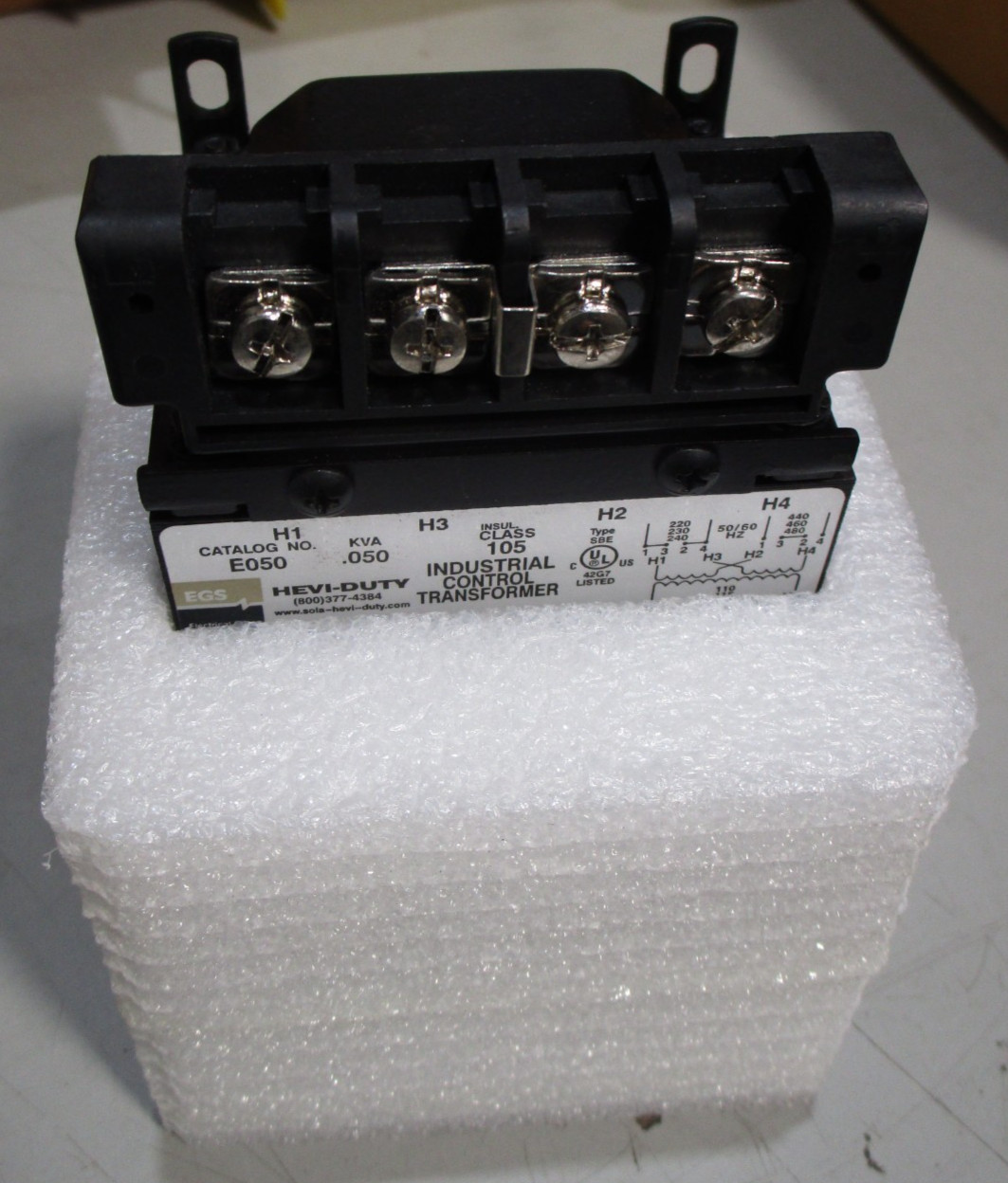 EGS Hevi-Duty E050 Class 105 Industrial control transformer
