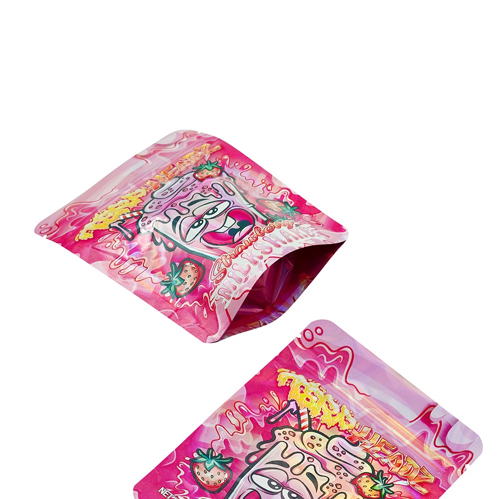 100 Pack 3.5g Mixed Stand Up Mylar Bags Resealable Smell Proof Candy Pouches