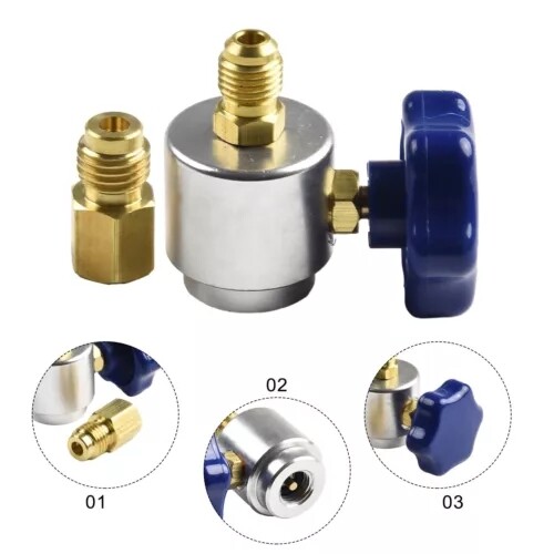 Self Sealing R134A Can Tap Valve Dispenser For A/C Charging Hose AD01 Convertor