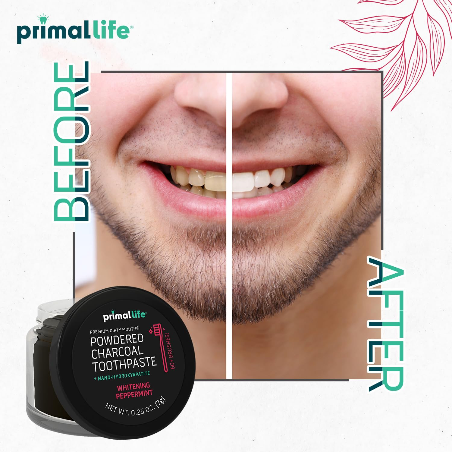 -Dirty Mouth Toothpowder, Activated Charcoal Tooth Cleaning Powder, Essential Oi