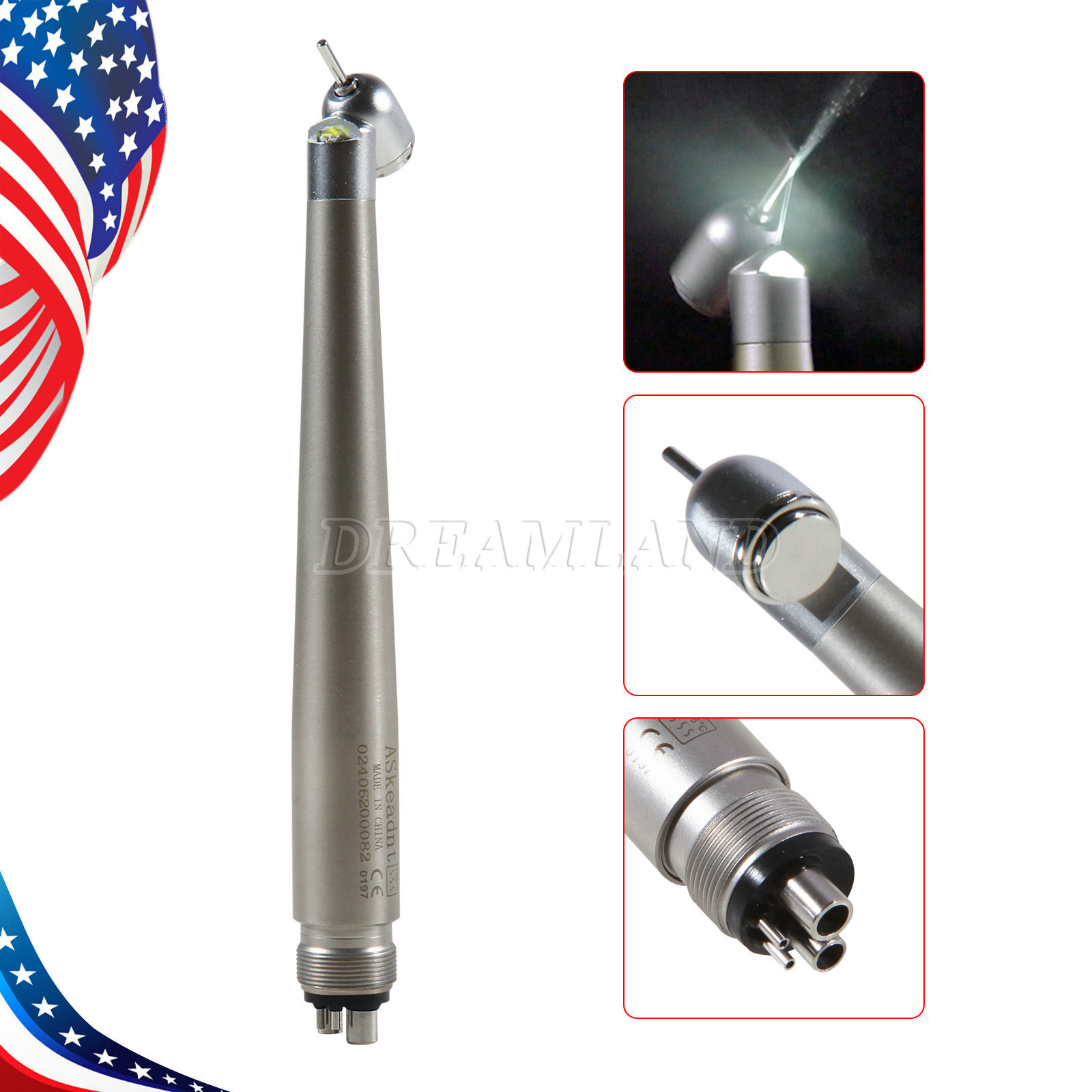 NSK Style Dental Surgical 45° Degree LED High Speed Handpiece Turbine 2/4Holes