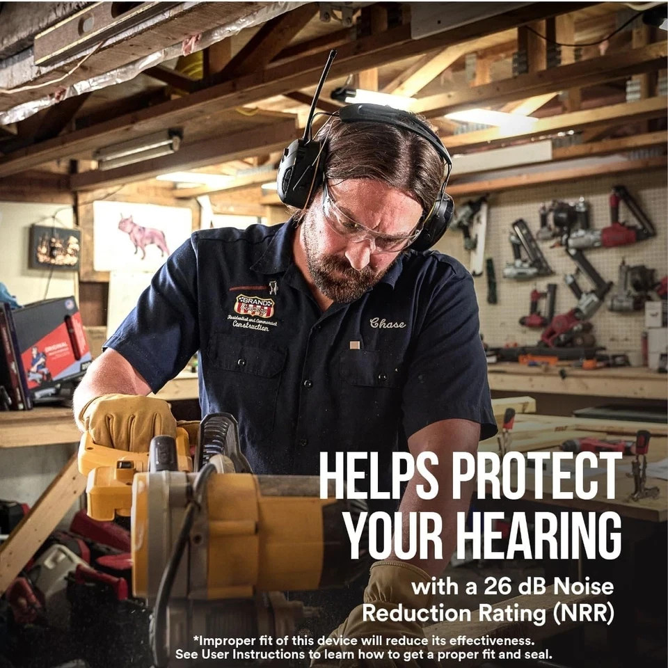 3M WorkTunes Connect Wireless Hearing Protector with Standard, Black