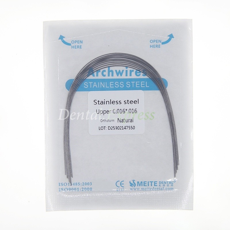 100Pc Ortho Dental Arch Wire S.S Natural Stainless Steel Wires Round Rectangular