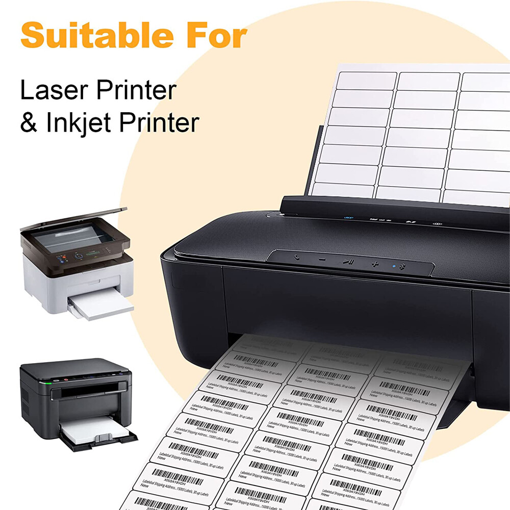 2000 Sheets Shipping Labels 1 x 2 5/8 30Up Adhesive Mailing Address Laser Inkjet