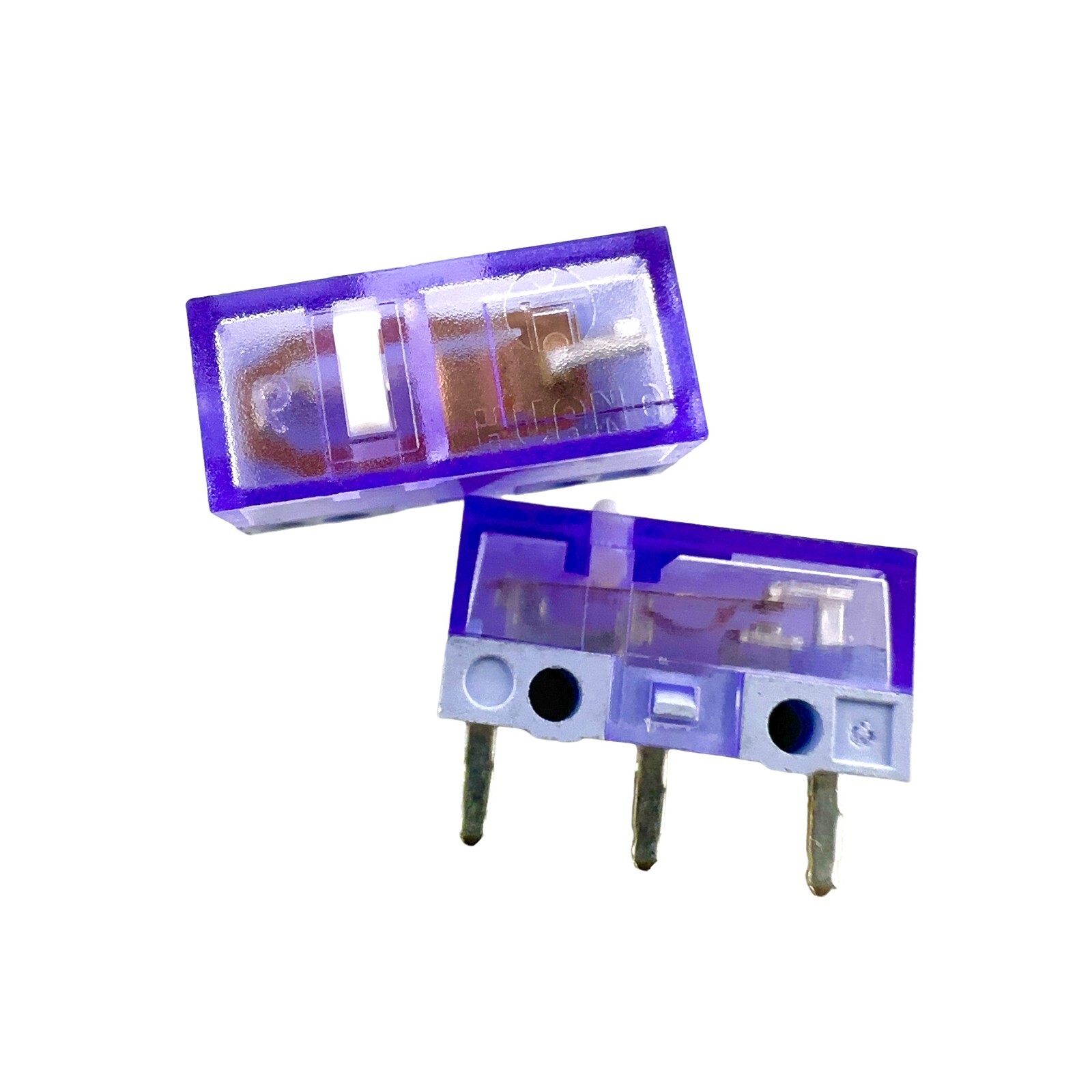 Huano Transparent Purple Green Yellow Mouse Micro Switch 90-120M Clicks (2 Pcs)