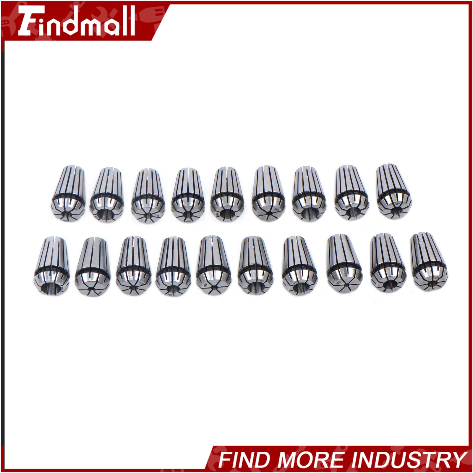 Findmall 19pcs ER16 Collet Set Complete Sizes including all 16th 32nds & 64th